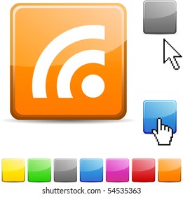 Rss glossy vibrant web icon.