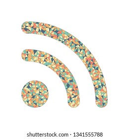 RSS icon. Colored mosaic with polygons