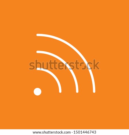 RSS icon isolated on orange background. RSS symbol modern, simple, vector, icon for website design, mobile app, ui. Vector Illustration