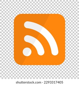 RSS icon isolated on transparent background. News and blog subscription. Vector.