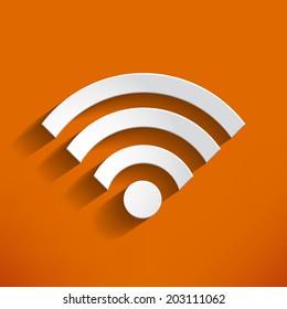 RSS icon on orange background