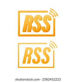 RSS icon sending updates broadcasting news sharing information