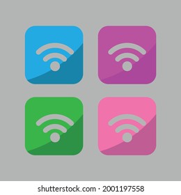 rss icon set vector, wifi icon set