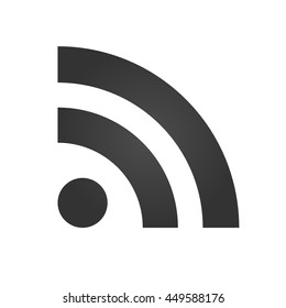 RSS icon. RSS sign. Simple flat logo of RSS sign on white background. Vector illustration.