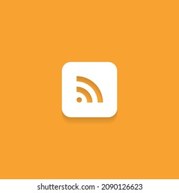 RSS Icon in Square Shape. Vector Illustration