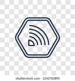 Rss icon. Trendy linear Rss logo concept on transparent background from Marketing collection