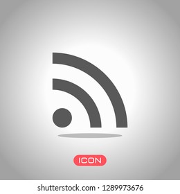 RSS icon. Icon under spotlight. Gray background