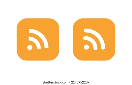 Vector de iconos RSS en forma cuadrada plana