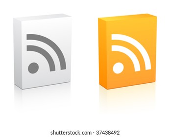  ilustração de vetor de ícone de rss