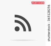 RSS Icon Vector. Simple flat symbol. Perfect Black pictogram illustration on white background.