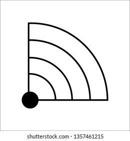 RSS Icon Vector. Simple flat symbol. Perfect Black pictogram illustration on white background. eps10