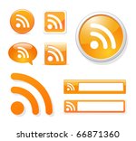 rss icons in different styles on white