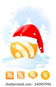 RSS icons on Santa Hat