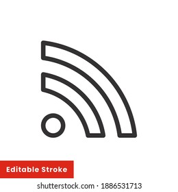 RSS internet line icon for web template and app. Editable stroke vector illustration design on white background. EPS 10