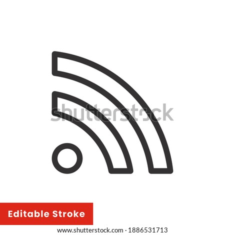RSS internet line icon for web template and app. Editable stroke vector illustration design on white background. EPS 10