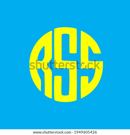 RSS letter logo design icon
