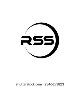 RSS letter logo design in illustration. Vector logo, calligraphy designs for logo, Poster, Invitation, etc.