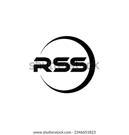 RSS letter logo design in illustration. Vector logo, calligraphy designs for logo, Poster, Invitation, etc.
