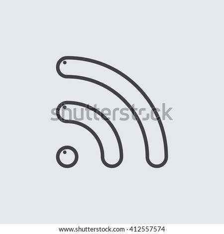 rss line icon, wifi outline vector illustration, linear pictogram isolated on gray