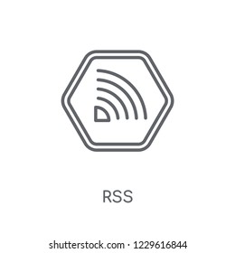 Rss linear icon. Modern outline Rss logo concept on white background from Marketing collection. Suitable for use on web apps, mobile apps and print media.