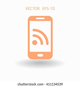 icono del teléfono móvil RSS