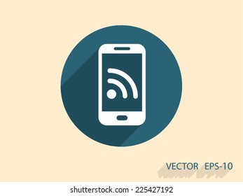 RSS mobile icon, vector illustration