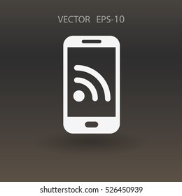 Icono del teléfono móvil RSS. ilustración vectorial