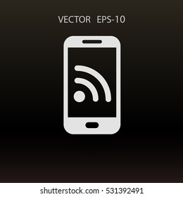 Icono del teléfono móvil RSS. ilustración vectorial