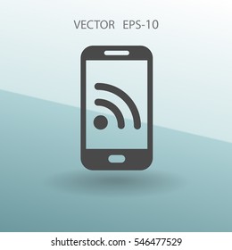 RSS mobile icon. vector illustration