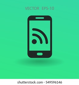 RSS mobile icon. vector illustration