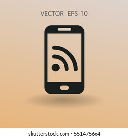 RSS mobile icon. vector illustration