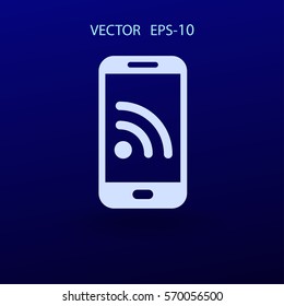 RSS mobile icon. vector illustration