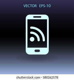 RSS mobile icon. vector illustration