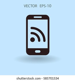 RSS mobile icon. vector illustration