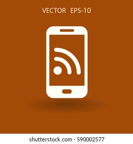 RSS mobile icon. vector illustration