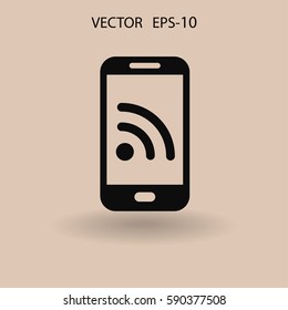 RSS mobile icon. vector illustration
