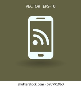 RSS mobile icon. vector illustration