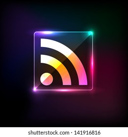 RSS Neon Icon, easy editable