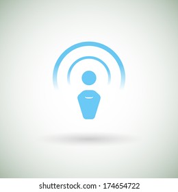 RSS news icon. Vector illustration.