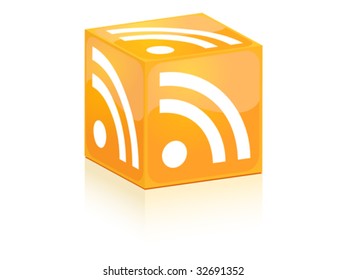 Rss on box - vector illustration