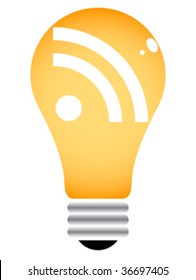 rss on light bulb vector illustration