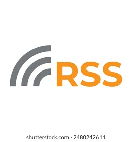 Rss radio wave icon and rss logo. feeds and news. vector.