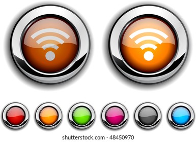 Rss realistic buttons. Vector illustration.