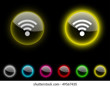Rss realistic icons. Empty buttons included.