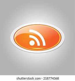 RSS Rounded Rectangular Vector Orange Web Icon Button