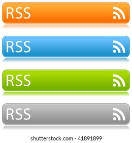 RSS satin buttons color bars on white background
