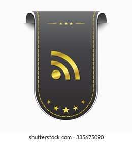 RSS Sign golden Vector Icon Design