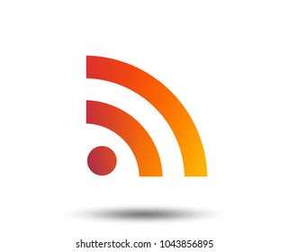 RSS sign icon. RSS feed symbol. Blurred gradient design element. Vivid graphic flat icon. Vector