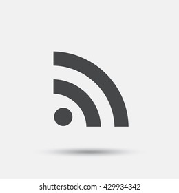 RSS sign icon. RSS feed symbol. Flat rss news web icon on white background. Vector