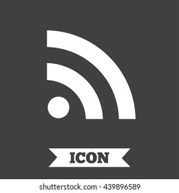 RSS sign icon. RSS feed symbol. Graphic design element. Flat rss news symbol on dark background. Vector
